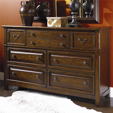 Mission Style 7 Drawer Dresser